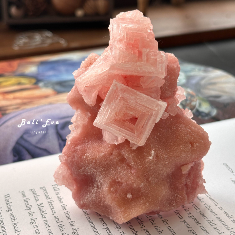 美國粉紅鹽礦Natural Searles Lake Pink Halite