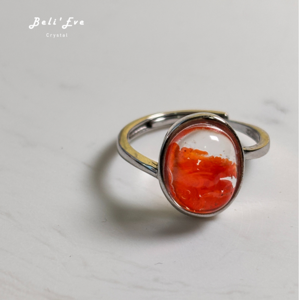 精品！馬島『金魚膠花』轉運戒指 頂級成色 標準雙色 純銀