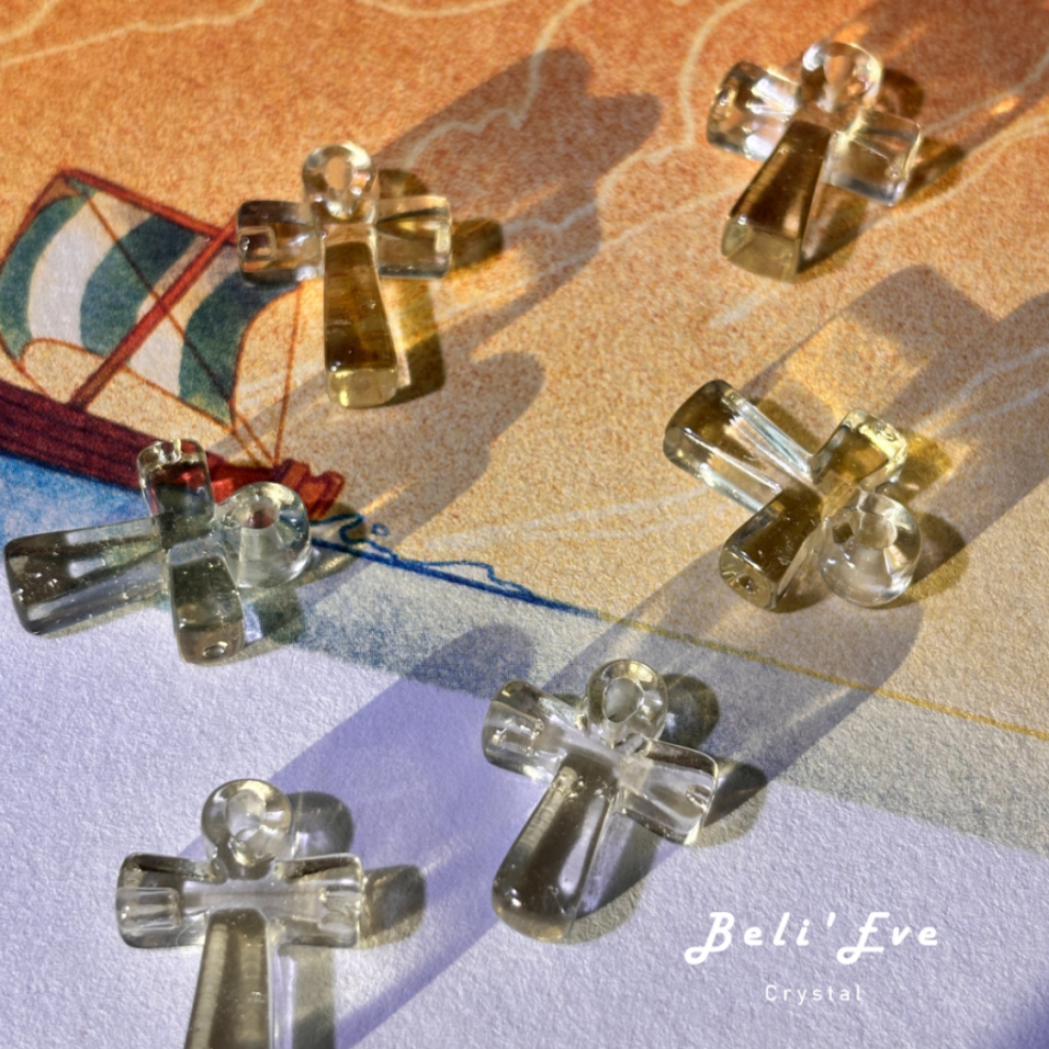 『豐盛富足』轉化能量 -利比亞黃金隕石 雕刻 埃及安卡 生命之鑰