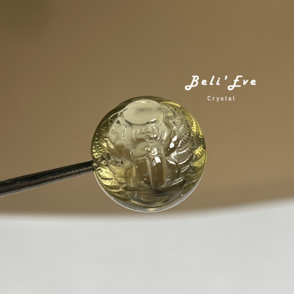 『特別設計』利比亞黃金隕石 舉日聖甲蟲 豐盛富足 法老護身符 圓珠17.9MM