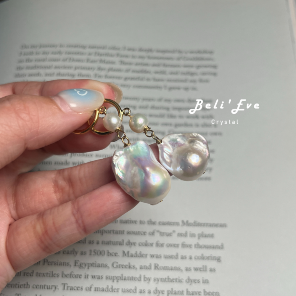 極光光澤MAX巴洛克珍珠耳環 訂製耳環 耳夾