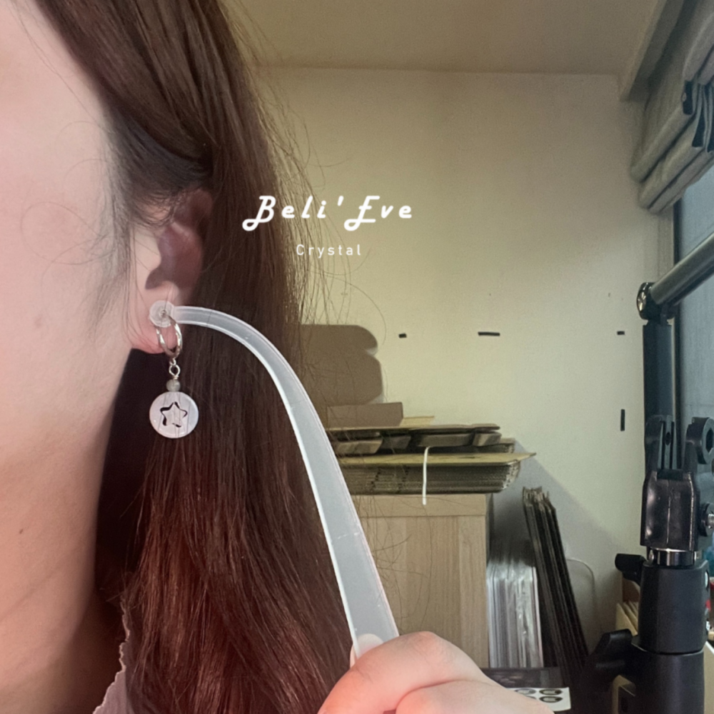 緬甸翡翠星星 星家訂製 不銹鋼耳環