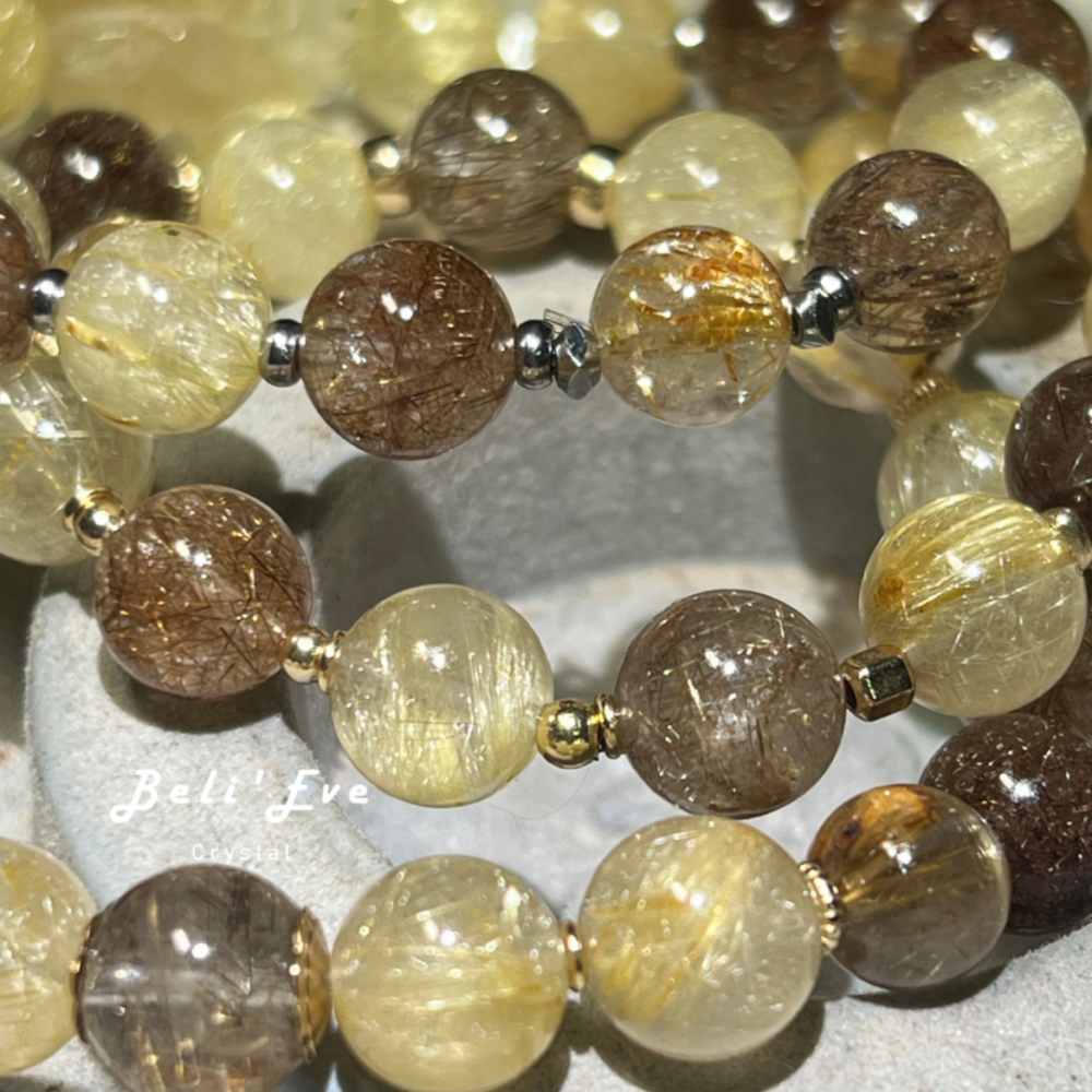 『三倍招財9.0』魔鬼髮晶+鈦晶+維納絲金髮 星家熱銷款 招財 正財 事業加強 積極進取 充滿意志力