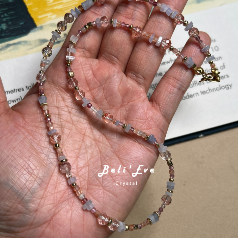 『貴人運加倍』天然紫翡翠隨形+超七金草莓+白水體金太陽 設計項鍊