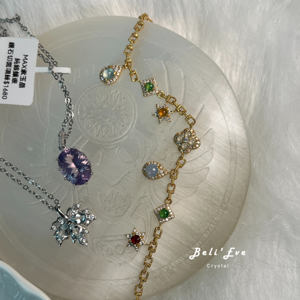 『重工設計』緬甸翡翠 多色蛋面 天然翡翠 純銀鑲嵌手鍊 紫羅蘭 綠 白冰 冰黃 冰紅 值得珍藏