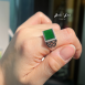 『可調戒指』緬甸翡翠 油青 純銀鑲嵌 一刀切厚實非薄款 男女戒