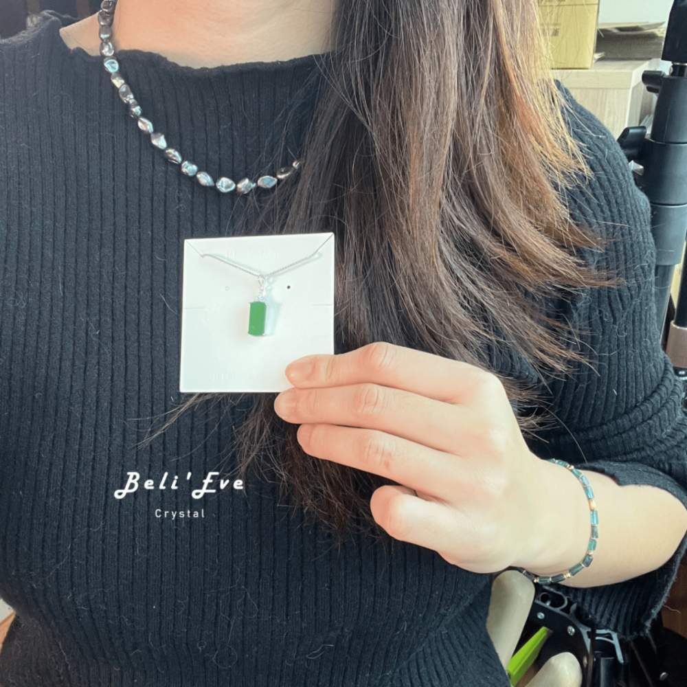 『無事牌』緬甸翡翠 油青 純銀鑲嵌 吊墜/隨意扣