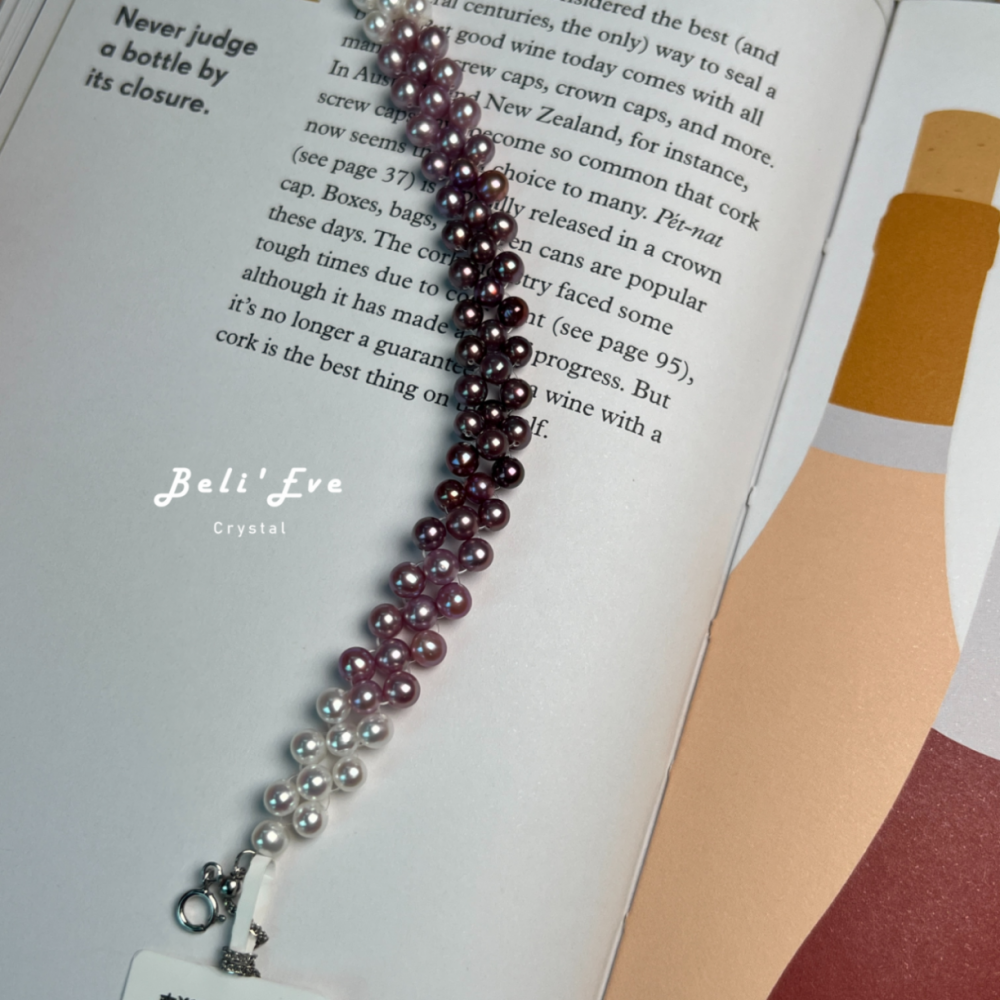 『自我肯定』淡水糖果珍珠 愛迪生配色 近圓  築夢編織手鍊 天然珍珠非人造貝珠