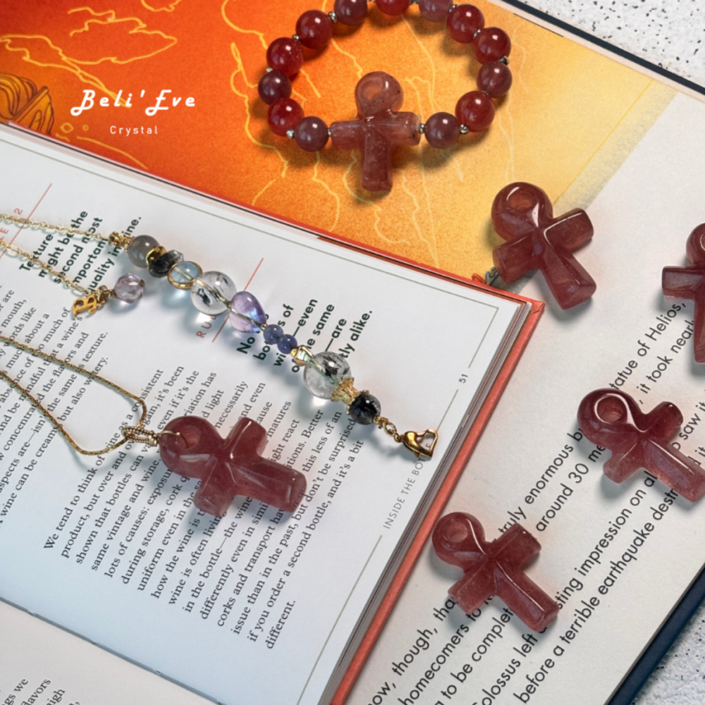 草莓晶安卡『水晶靈擺項鍊兩用款』石英岩質玉共生鐵錳白雲母 人緣 親近感 同理心 