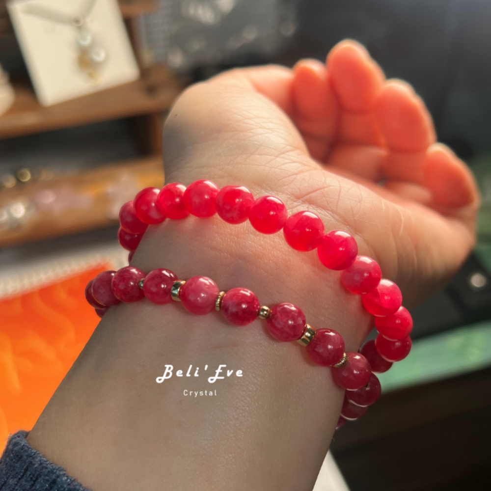 『愛自己多一點』MAX薔薇輝 高潤飽和透光 7-8MM手串 療癒心輪創傷 提升自我價值認同