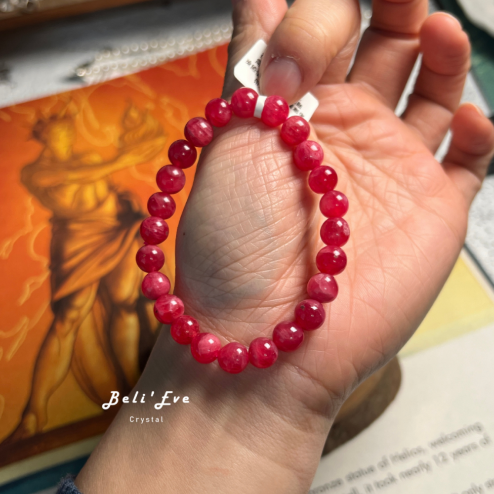 『愛自己多一點』MAX薔薇輝 高潤飽和透光 7-8MM手串 療癒心輪創傷 提升自我價值認同