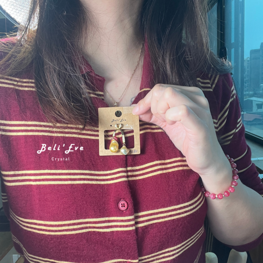 『星家設計』海水金珠 極光光澤 真正珍珠 菲律賓產地 黃金珍珠 雙珠設計 自信心 療癒母親關係