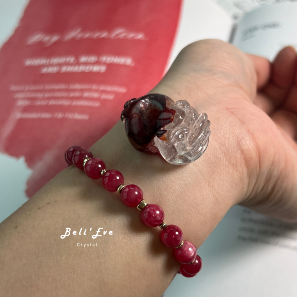 『精品牛血紅膠花』黑紅膠花貔貅 人工雕刻 可做項鍊 適合男生 避邪轉運 開運平安