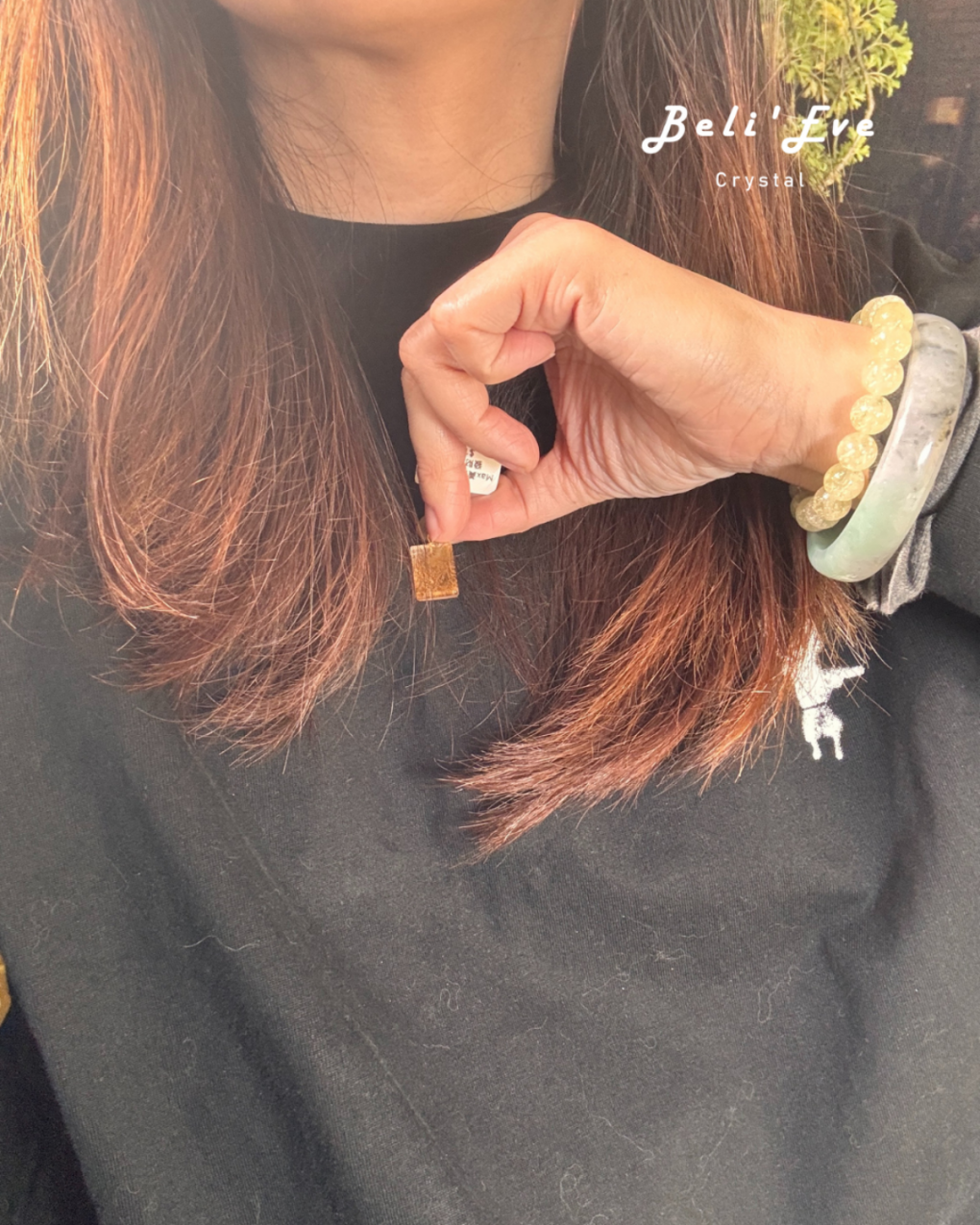 黃膠花發財樹B 吊墜