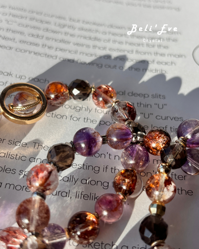 『超強揚升』馬島骸骨+超七膠花+茶晶切面 覺醒覺知 所有能量對應 幸福與幸運石 導引人生意義