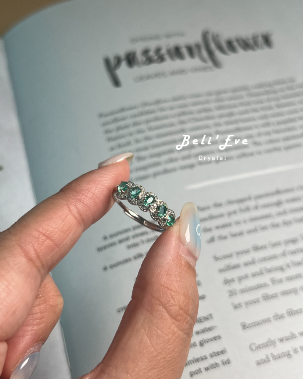 寶石鑲嵌 祖母綠排戒 可調節戒指 純銀耳環