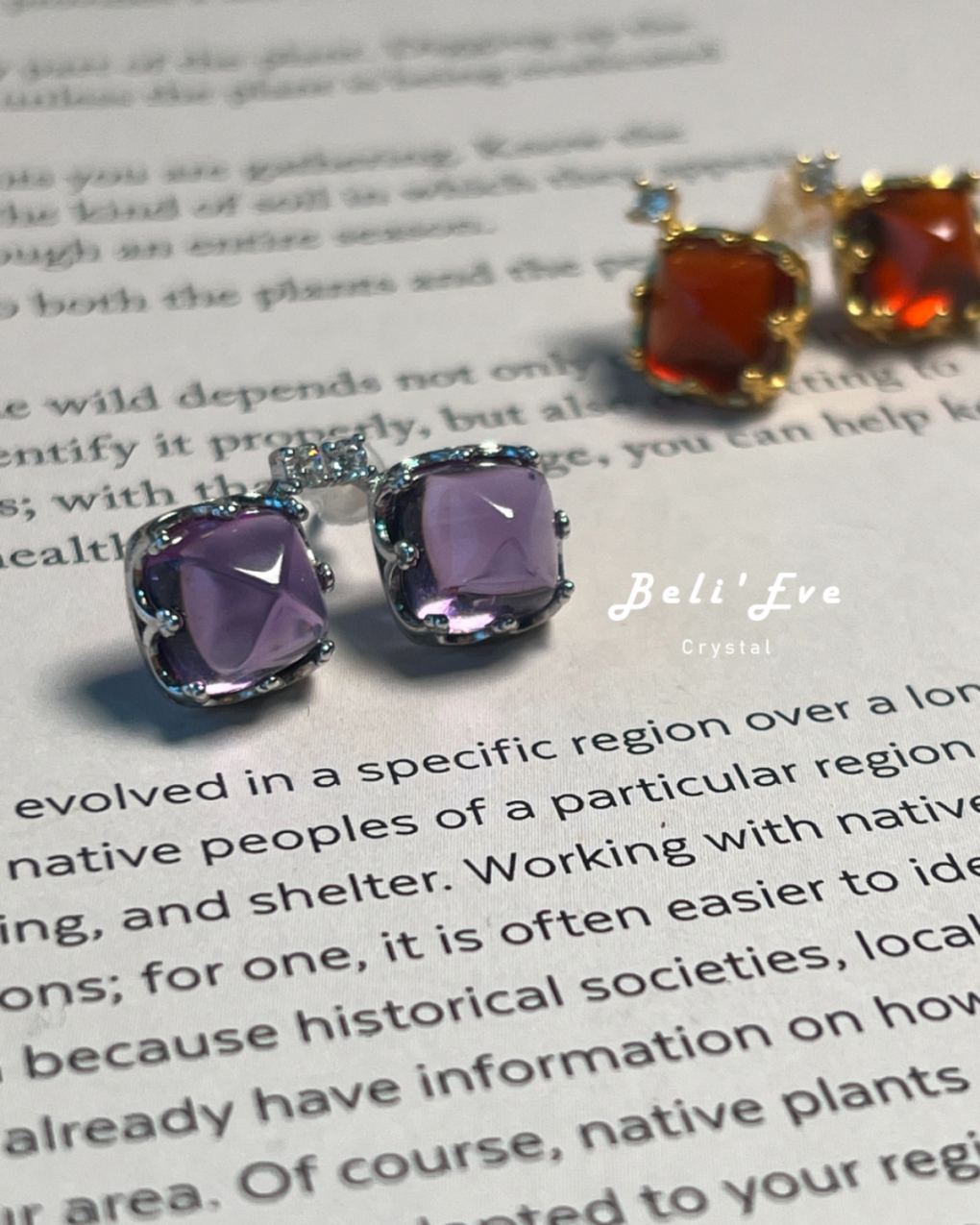 『貴人多多』唐塔紫水晶／石榴石 純銀耳環