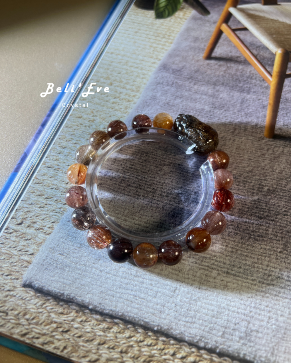 10+MM魔鬼髮晶(銀銅髮晶)+黑金剛超七龍龜 綠碧璽銅礦髮晶 事業招財 熱情工作 抵禦負能量