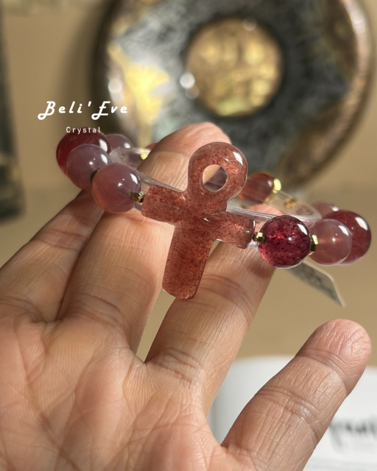 『感情維繫』金沙草莓晶安卡+金沙草莓晶+馬達加斯加粉晶 紫馬粉+設計款