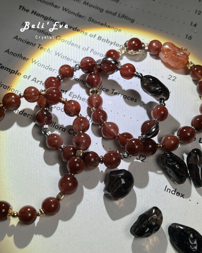 『婦科調整』MAX紅髮晶+亞利桑那玻璃隕石 三倍安全感 女性狀態幫助 降低焦慮