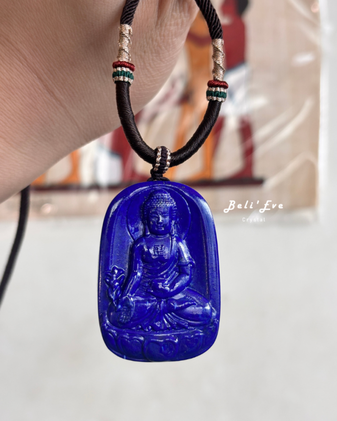 『人工雕刻』青金石藥師佛 真正青金石 高藍色
