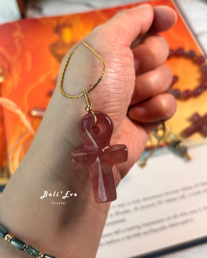 草莓晶安卡『水晶靈擺項鍊兩用款』石英岩質玉共生鐵錳白雲母 人緣 親近感 同理心 