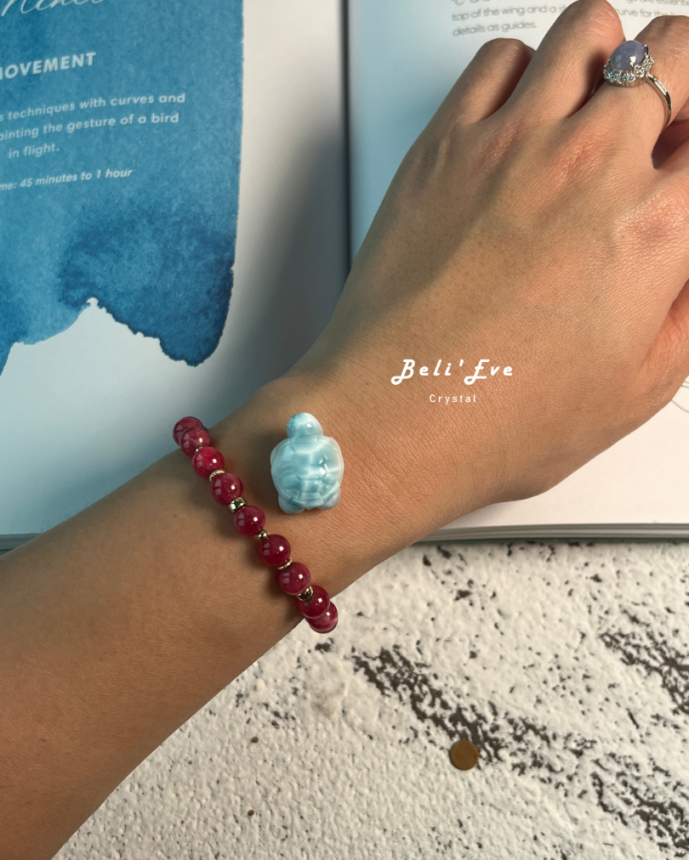 『龜背紋明顯』拉利馬 海紋石20-21MM 海龜造型 玉化料 溝通協調 幸運值 母嬰連結