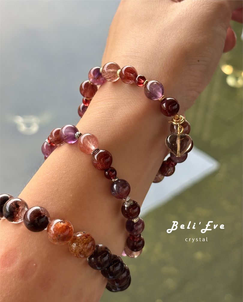 『所有能量具備』極光23+MAX紅髮晶+玫瑰色石榴石 全脈輪尤其加強海底輪 安全感 招財 女性力量