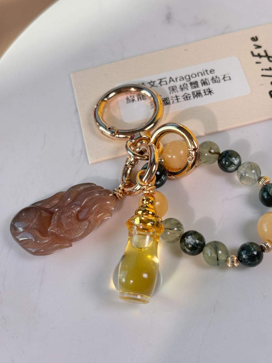 水晶油瓶能量圈｜隨身鑰匙圈訂製